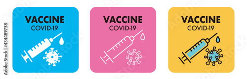 Medicine vaccine sign. Medical syringe icon. set vaccination vaccinated