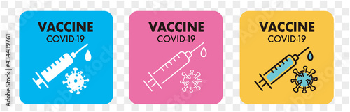Medicine vaccine sign. Medical syringe icon. set vaccination vaccinated