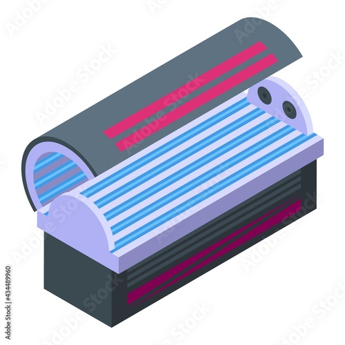 Solarium bronze bed icon. Isometric of Solarium bronze bed vector icon for web design isolated on white background