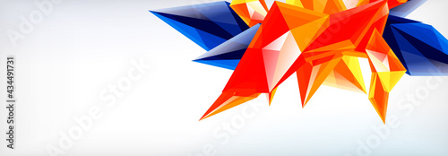 Vector 3d triangles and pyramids abstract background for business or technology presentations, internet posters or web brochure covers