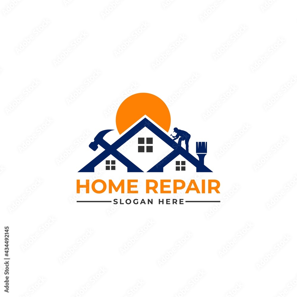 home repair, roofing, remodeling, handyman logo home repair, roofing, remodeling, handyman logo