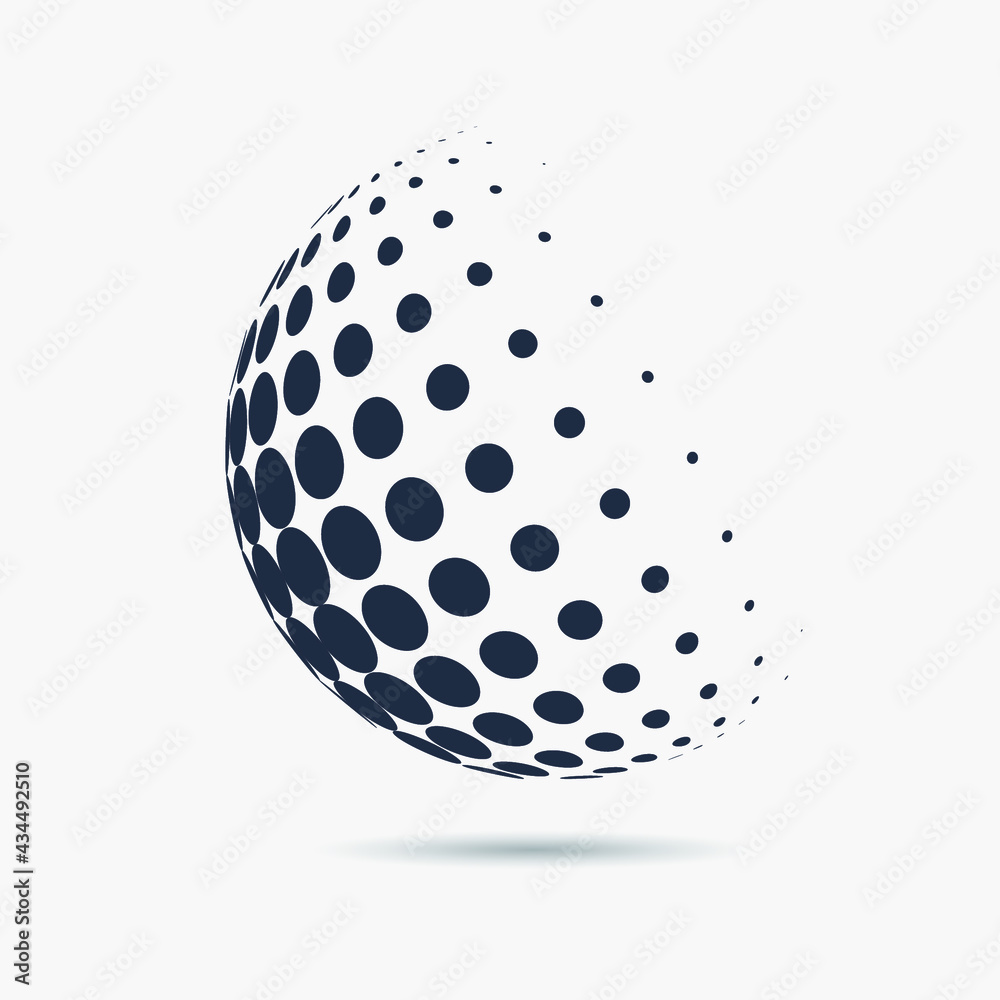Vector abstract geometric design element. Modern halftone geometric symbol. Logotype design template with halftone transition effect. Vector abstract geometric design element. Modern halftone geometric symbol. Logotype design template with halftone transition effect.