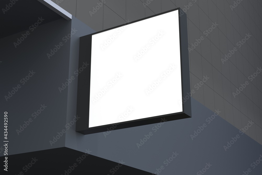 Wall Mount Sign facade Board Mockup Wall Mount Sign facade Board Mockup