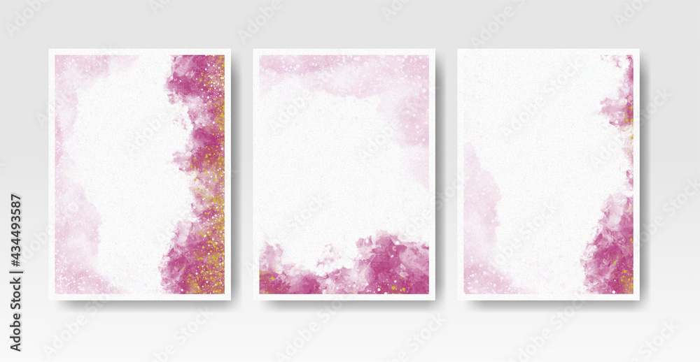 Watercolor wash splash for invitation card template collection