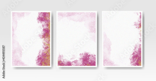 Watercolor wash splash for invitation card template collection