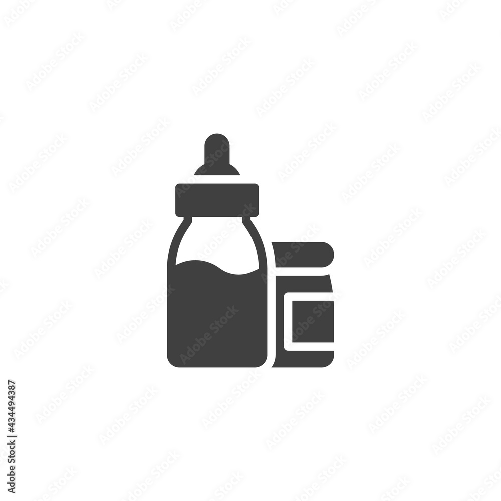 Baby milk bottle vector icon