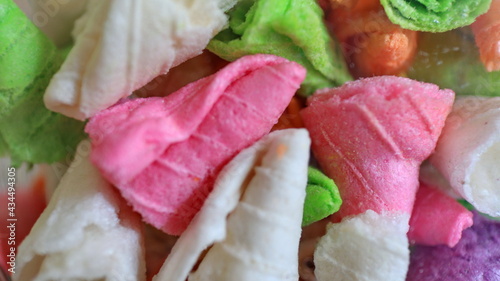 Colorful desserts are delicious sweet, Selective focus image