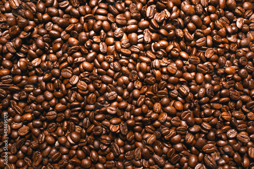 Background of roasted fresh brown coffee beans © artrachen