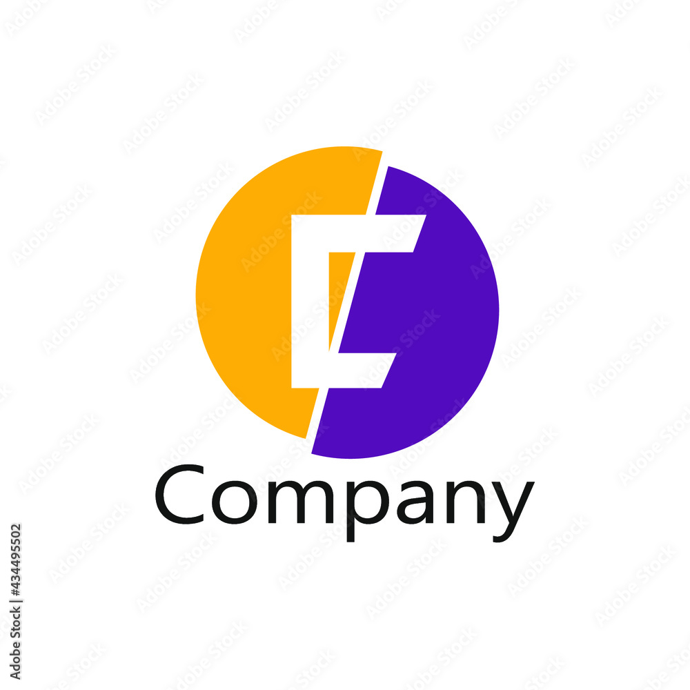 abstract letter C logo inside clipped circle abstract letter C logo inside clipped circle