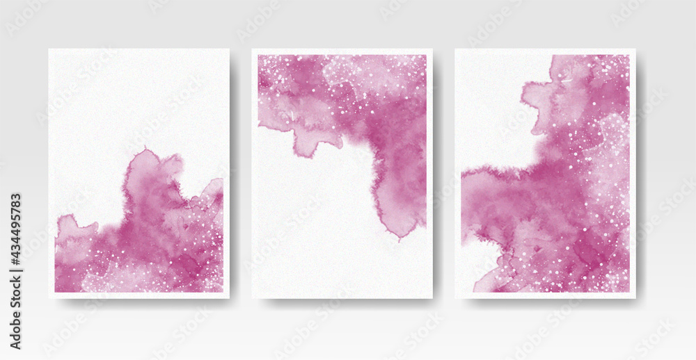 Obraz Watercolor wash splash for invitation card template collection