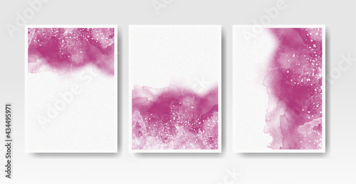 Watercolor wash splash for invitation card template collection