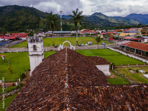 Beautiful aerial view of the Colonial Church in Orosi Cartago - Costa Rica photo