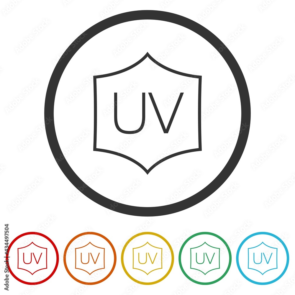 UV ray warning ring icon isolated on white background color set UV ray warning ring icon isolated on white background color set