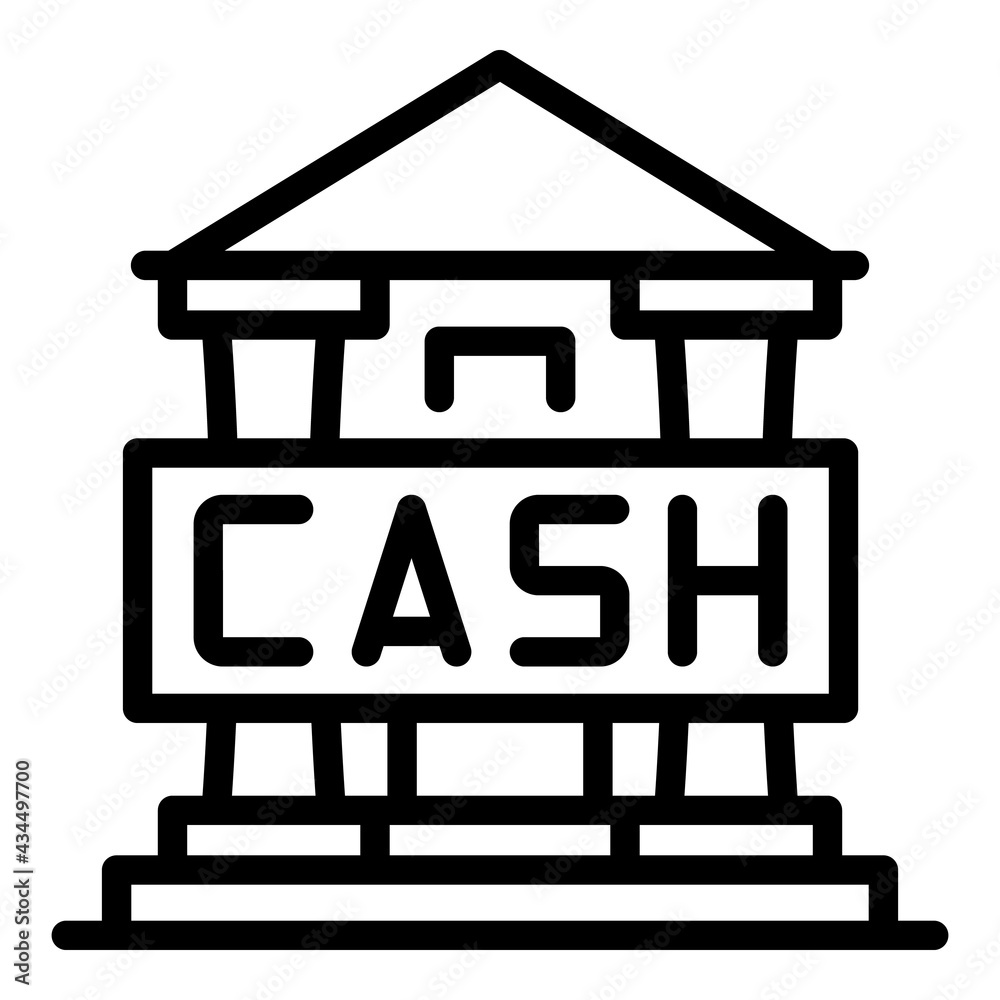 Bank cash icon. Outline Bank cash vector icon for web design isolated on white background Bank cash icon. Outline Bank cash vector icon for web design isolated on white background