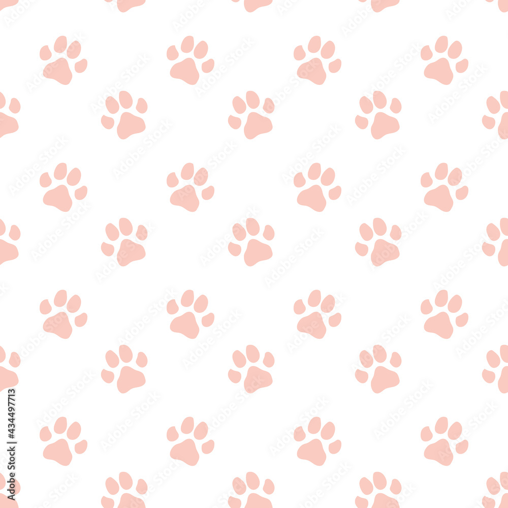 Vector seamless pattern with cat or dog,kitten or puppy footprints. Can be used for wallpaper,fabric, web page background, surface textures. Vector seamless pattern with cat or dog,kitten or puppy footprints. Can be used for wallpaper,fabric, web page background, surface textures.