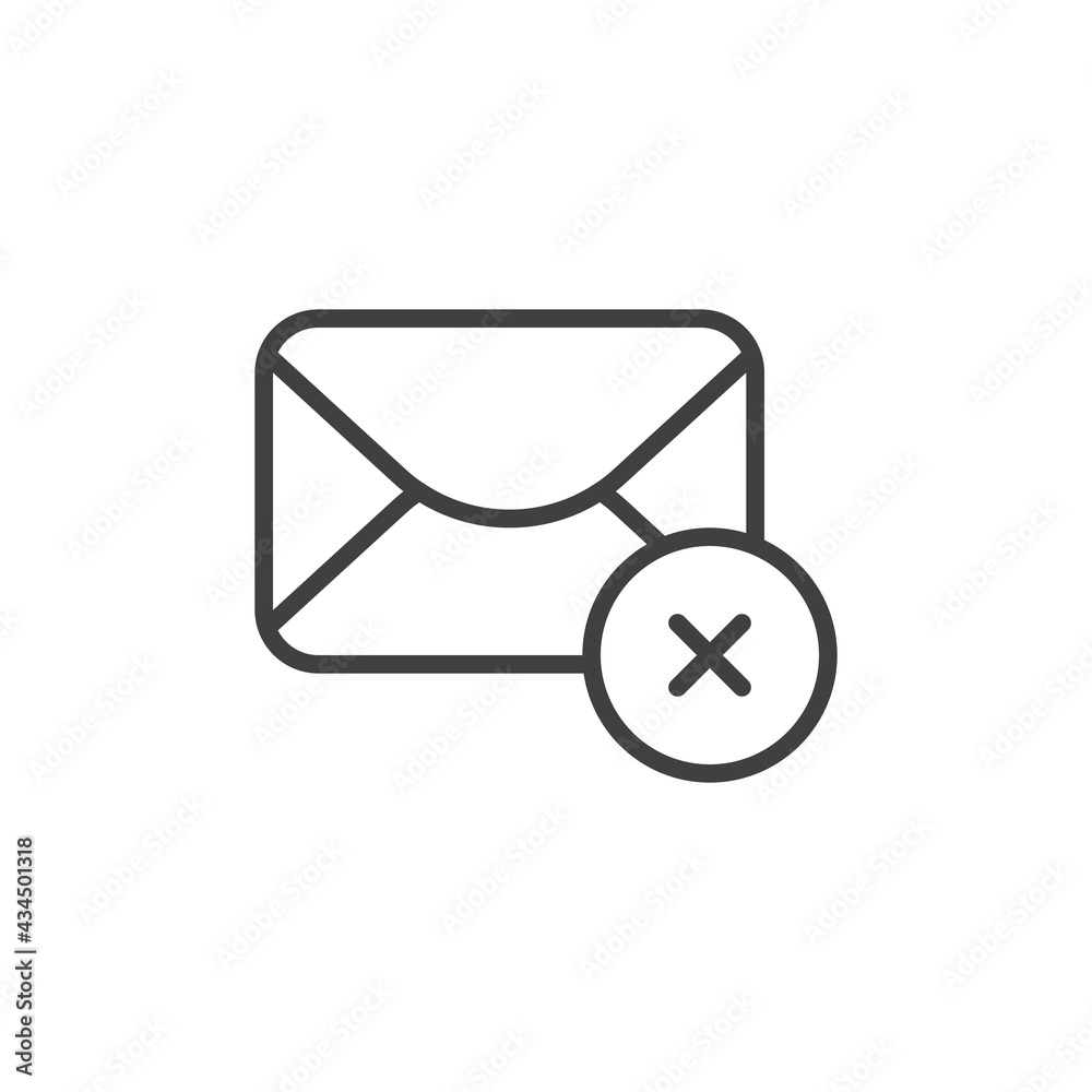 Reject email line icon Reject email line icon