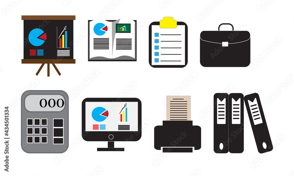 icon bussnise and finance cartoon illustration