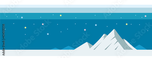 星空と雪山のイラスト素材

