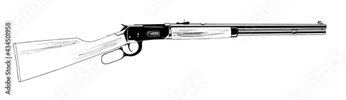 a large rifle with a butt, a Wild West war weapon