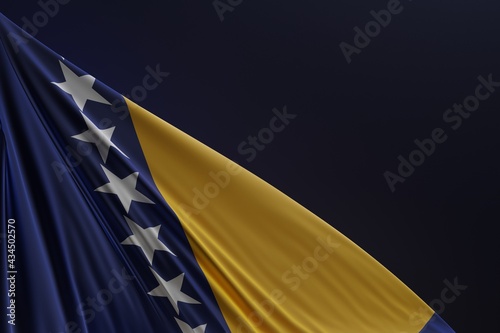 Abstract Bosnia and Herzegovina Flag 3D Render (3D Artwork)