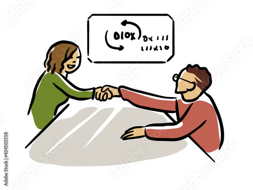 Welcome shakehand illustration