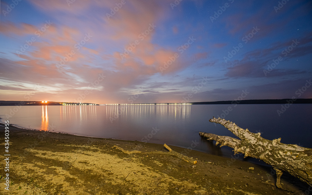landscape on the Sursky reservoir in the Penza region