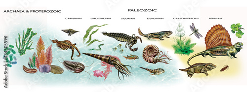 The Archean, Proterozoic and Paleozoic eras photo