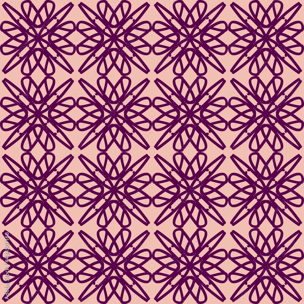 Fototapeta premium red magenta violet pink mandala art seamless pattern floral creative design background vector illustration