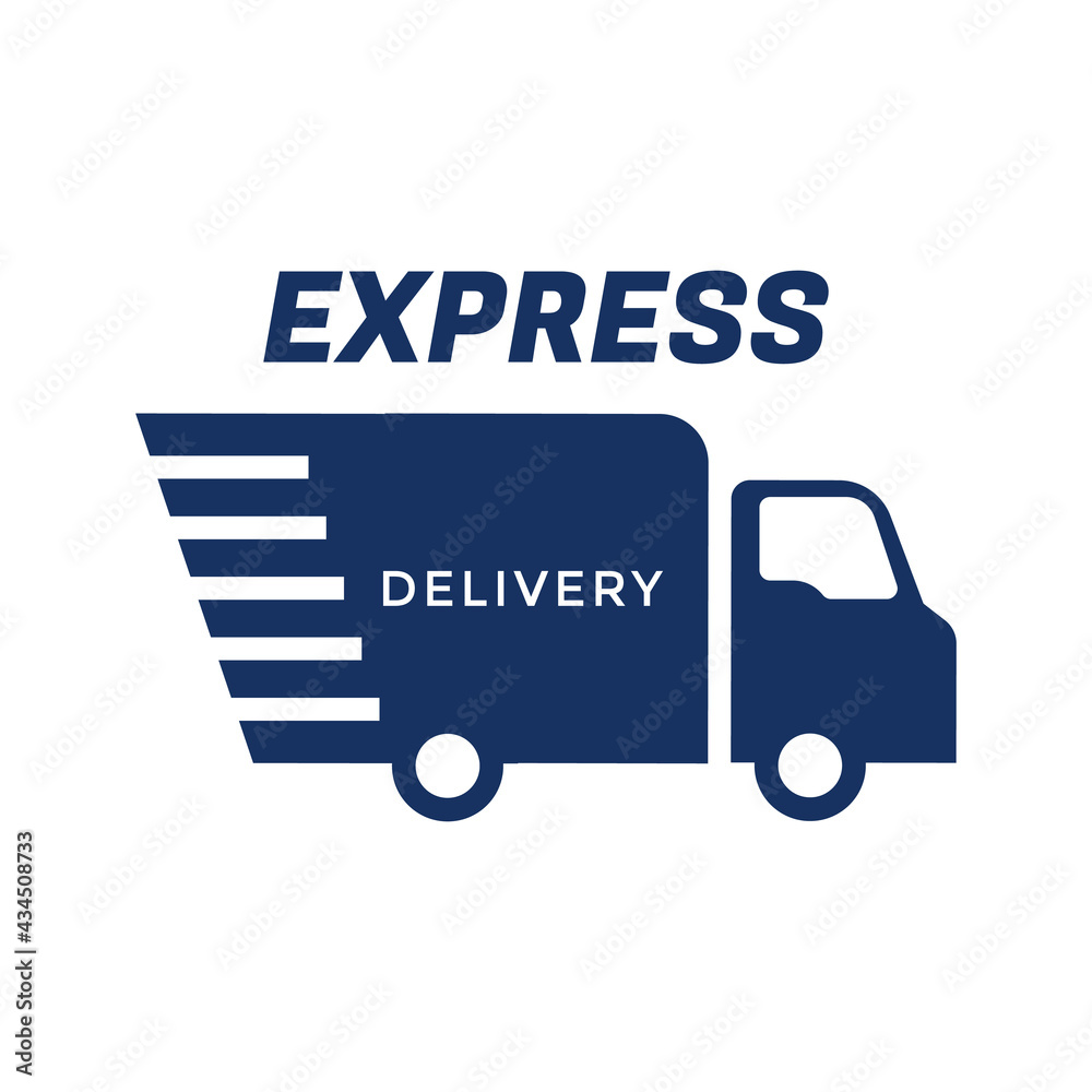 Free express delivery red label, isolated on white backdrop. Flat symbol design. Vector illustration. Vector illustration Free express delivery red label, isolated on white backdrop. Flat symbol design. Vector illustration. Vector illustration