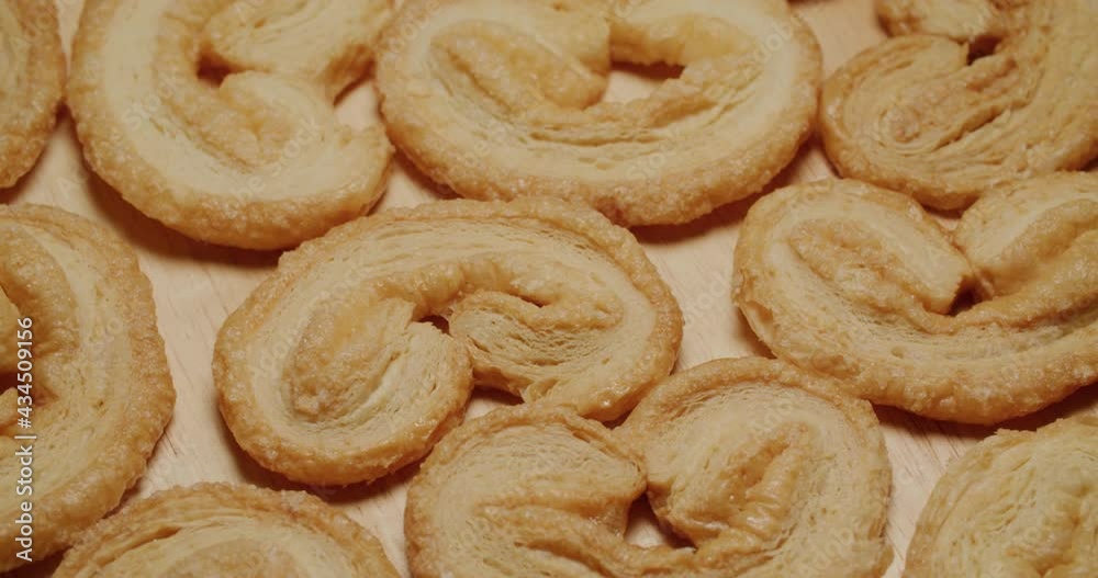 Heart shape baked Palmier cookies Heart shape baked Palmier cookies