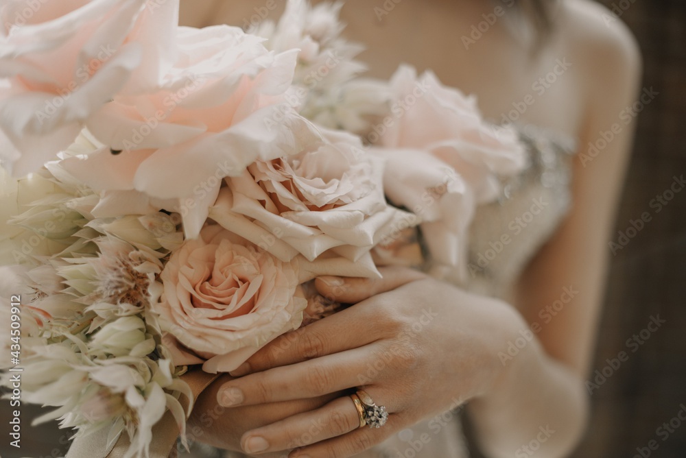 Wedding Flowers with Wedding Rings 