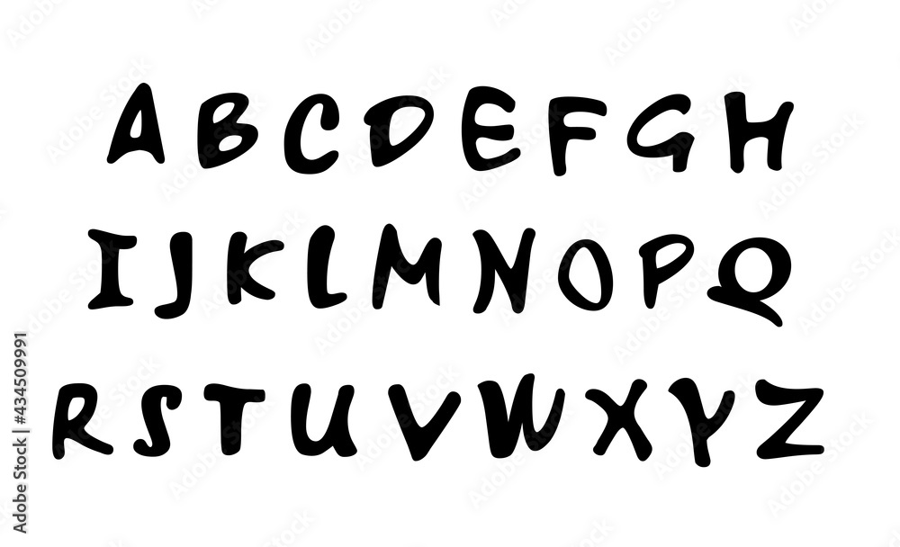 Alphabet letters vector black