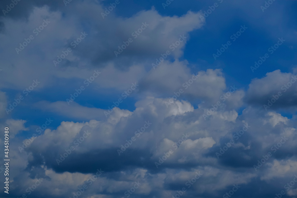blue sky with clouds landscape. Outdoors natural background. 
