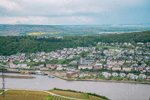 View of the city of Bingen on the Rhine  Germany  the starting point of the Rhine Valley  a UN World Heritage Site