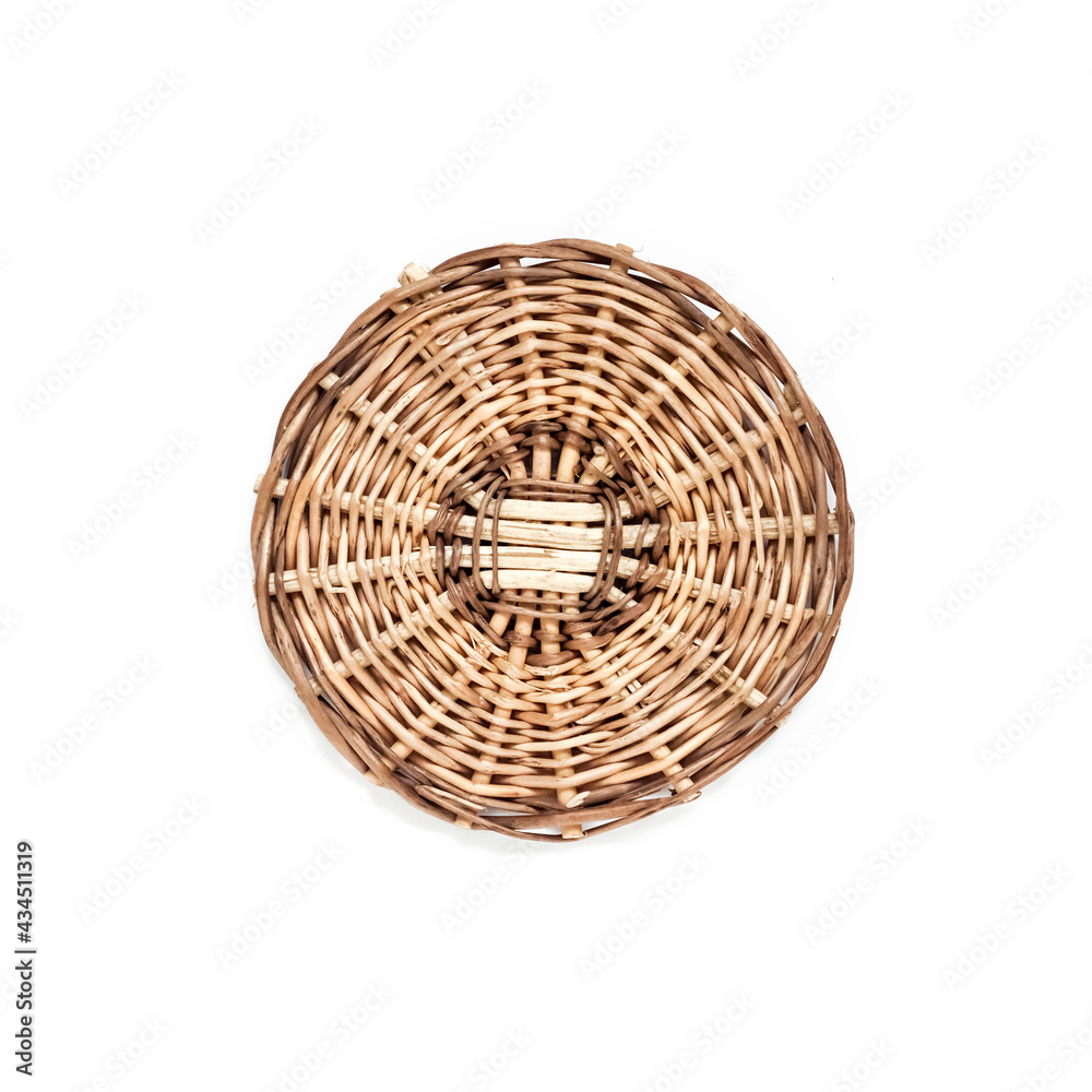 Fototapeta premium Wicker bottom for baskets isolated on white background