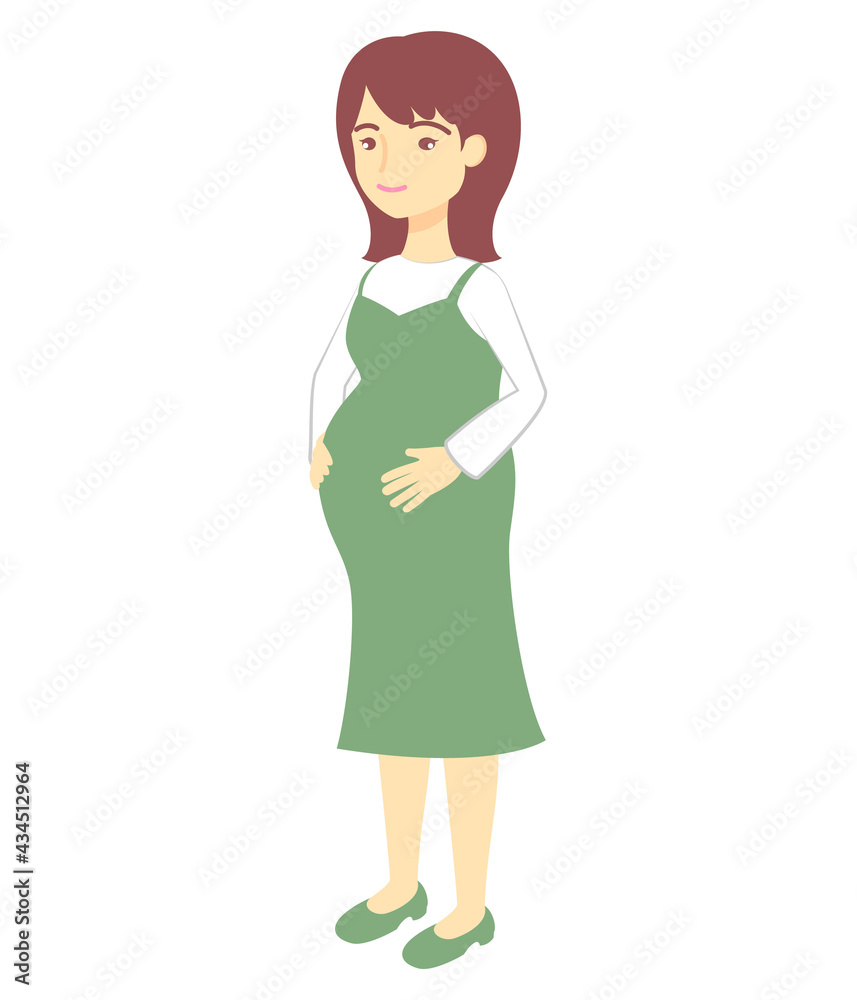 マタニティウェアを着た妊婦さんのイラスト/Illustration of a pregnant woman wearing maternity wear マタニティウェアを着た妊婦さんのイラスト/Illustration of a pregnant woman wearing maternity wear