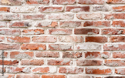 Brick wall with red brick, red brick background