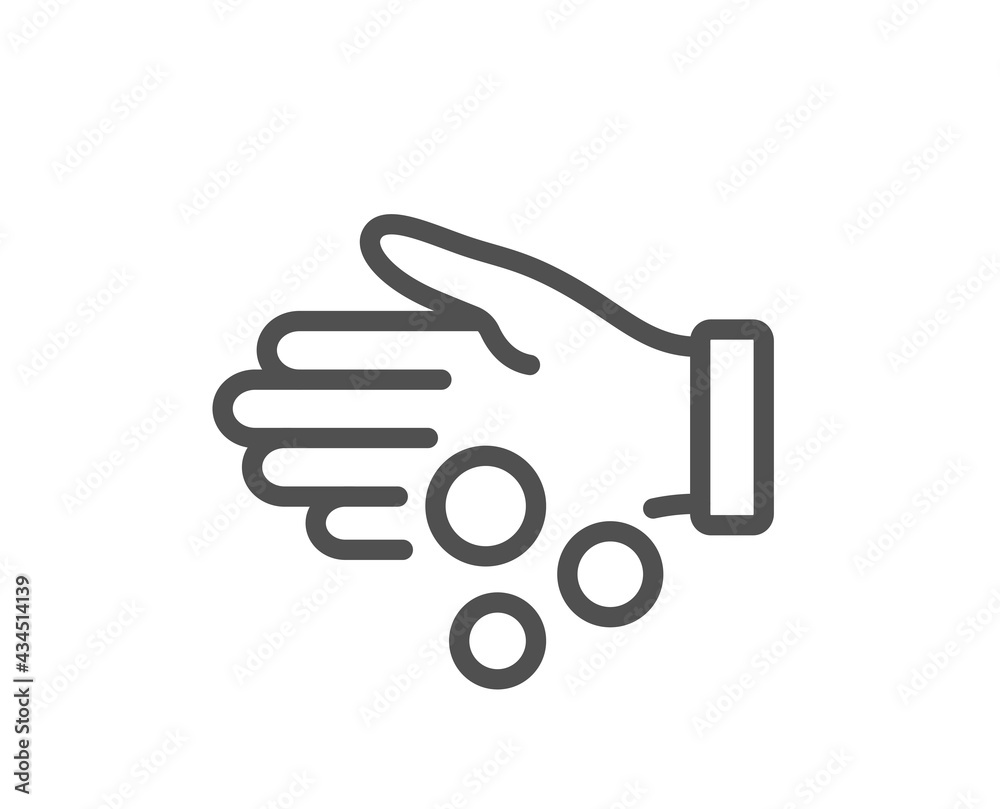 Donation money line icon. Tips money sign. Giving cash hand symbol. Quality design element. Linear style donation money icon. Editable stroke. Vector Donation money line icon. Tips money sign. Giving cash hand symbol. Quality design element. Linear style donation money icon. Editable stroke. Vector