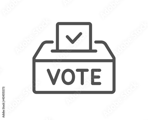Vote box line icon. Voting ballot sign. Public election symbol. Quality design element. Linear style vote box icon. Editable stroke. Vector