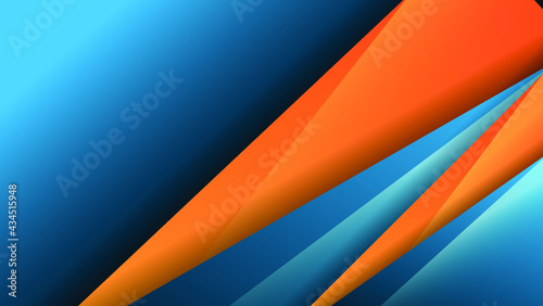 abstract futuristic background with blue and orange stripes. vector illustration