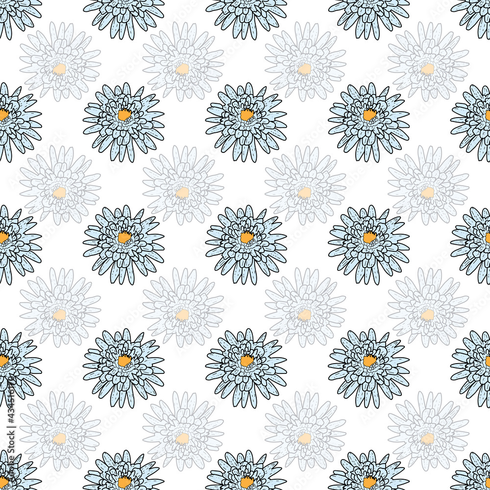 Vector white background daisy flowers, wild flowers and butterflies, insects. Seamless pattern background Vector white background daisy flowers, wild flowers and butterflies, insects. Seamless pattern background