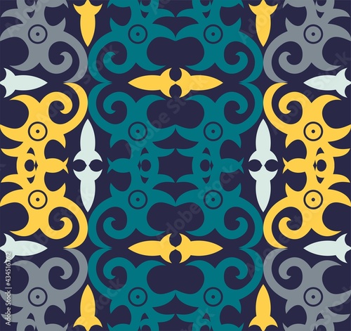 seamless patern of dayak ethnic pattern.traditional Indonesian fabric motif.borneo pattern. vector design inspiration. Creative textile for fashion or cloth