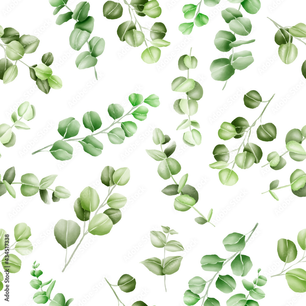 Watercolor eucalyptus seamless pattern Watercolor eucalyptus seamless pattern