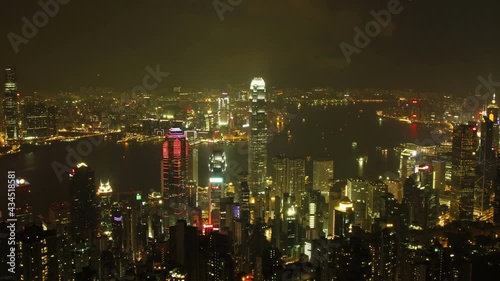 Wallpaper Mural Time Lapse video night shot in Hong Kong skyline Torontodigital.ca