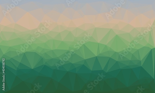 Creative prismatic background with polygonal green pattern