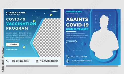 Covid-19 Vaccination, Against covid-19  Program Social Media Post Banner Template