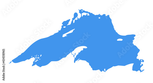 Lake superior map michigan superior vector silhouette abstract illustration map photo