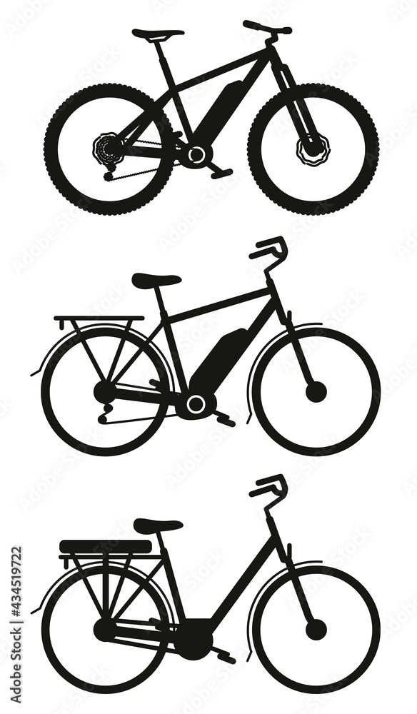 VTT e-bike homme planche 10 Stock Vector | Adobe Stock