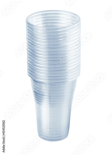 Stack of disposable plastic beer cups