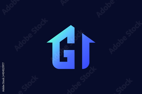 Logo design of G in vector for construction, home, real estate, building, property. creative elegant Monogram. Premium Business home logo icon.